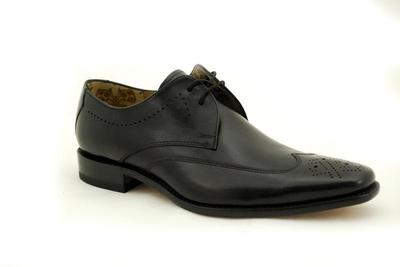 Loake Rahmengenähte Premium Herrenschuhe 2 Eye Shoe Stitch Black