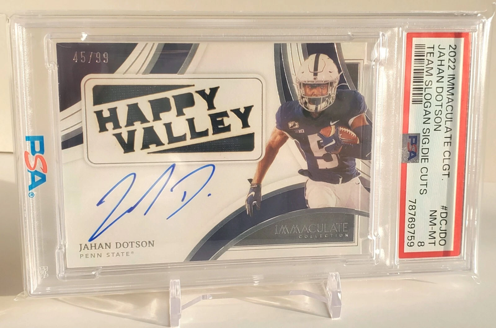 Jahan Dotson Panini Immaculate Collection Collegiate Team Slogan Signatures Die Cuts #DCJDO Base