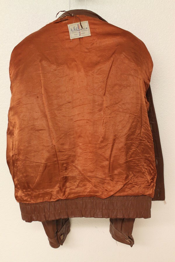 MENS WILSONS VINTAGE CINNAMON BROWN LEATHER JACKET SZ 46 image 5