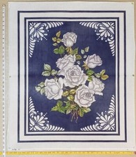 Handpainted Needlepoint Rose Bouquet   Excellent Workmanship   12 canvas - NR3