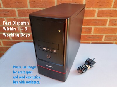 Leistungsstarker Gigabyte Intel Core i3 Win10Pro 8GB RAM 2 Laufwerke (64GB SSD & 1TB HDD)