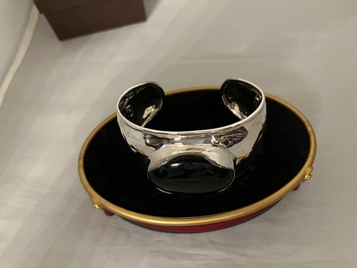 Silpada B2043 Cuff Black Oval Chalcedony .925 Sterling Silver Bracelet NEW - Picture 4 of 16