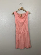 Lole Sea Dress Size XS Coral Sleeveless Linen Blend Draped Neck
