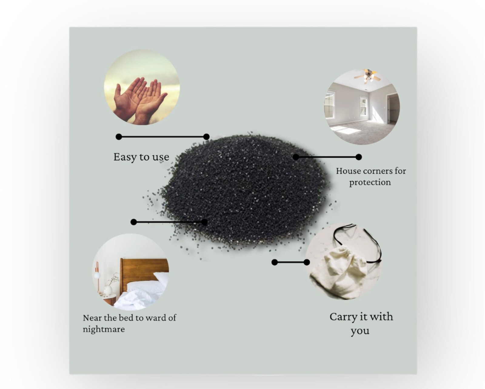 1파운드 블랙소금 | 마녀소금은 사악한 징크스로부터 부정적인 보호 기능을 제거합니다.-Freehip.co.kr