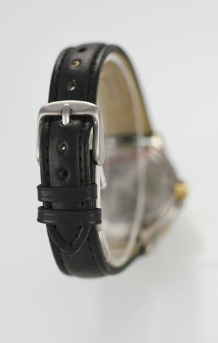 Relic Champagne Womens Stainless Silver Gold Black Leather Quartz Battery Watch - Picture 3 of 3