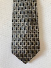 Pierre Cardin Men's Necktie Tie Silk Green Black Geometric Made in USA
