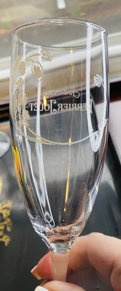 Flauta de champán Perrier Jouet época Francia vajilla floral muy rara Epernay-2 Foto 2 de 4