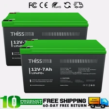 12Volt 7Ah/100Ah LiFePO4 Deep Cycle Lithium Battery for RV System Marine LOT NEW