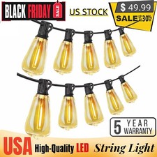 100FT Outdoor String Lights for Patio Waterproof Connectable ST38 LED Light 120V