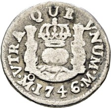 ☆ PLATA HISPANA • COLONIAL 1/2 REAL 1746 • MÉXICO (M) • FELIPE V ☆ ESPAÑA ☆C9939
