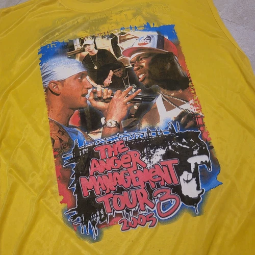 Eminem 50 Cent The Anger Management Tour 3 PG-88 Je 2000s vintage concert t-shirt, vintage, single stitch, B+ condition