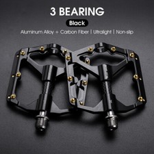 WEST BIKING Bike Pedals Carbon Fiber Axle 3 Bearing Bicycle Pedals Black a Pair