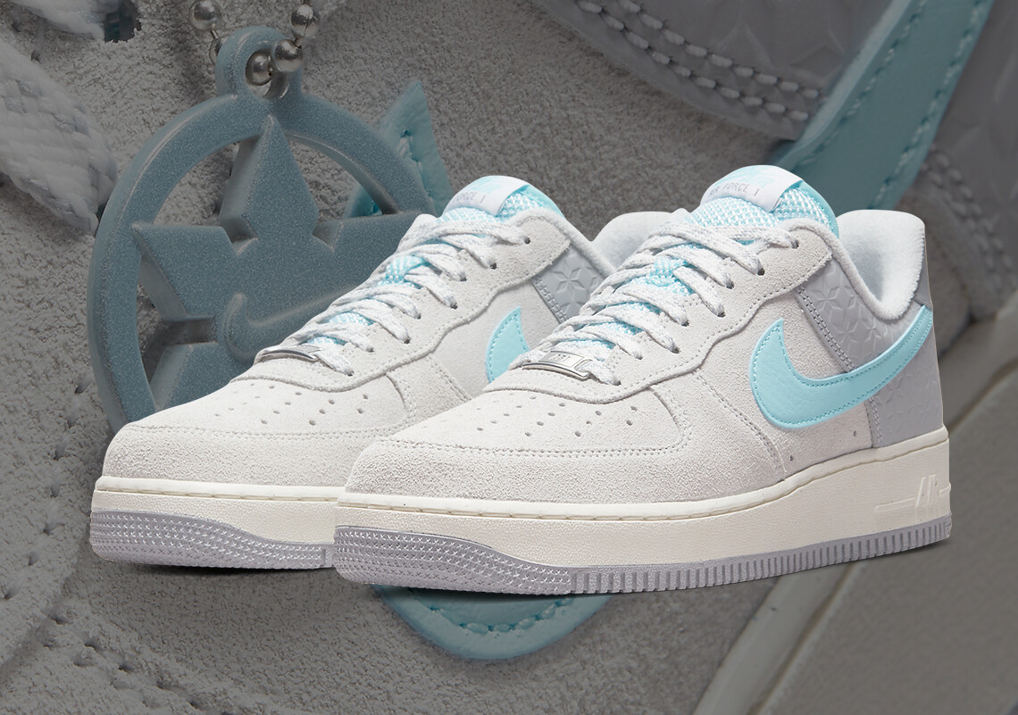 Nike Air Force 1 Low Snowflake Pure Platinum Grey Copa Blue Nike Air Force 1 Low Snowflake Pure Platinum Grey Copa Blue