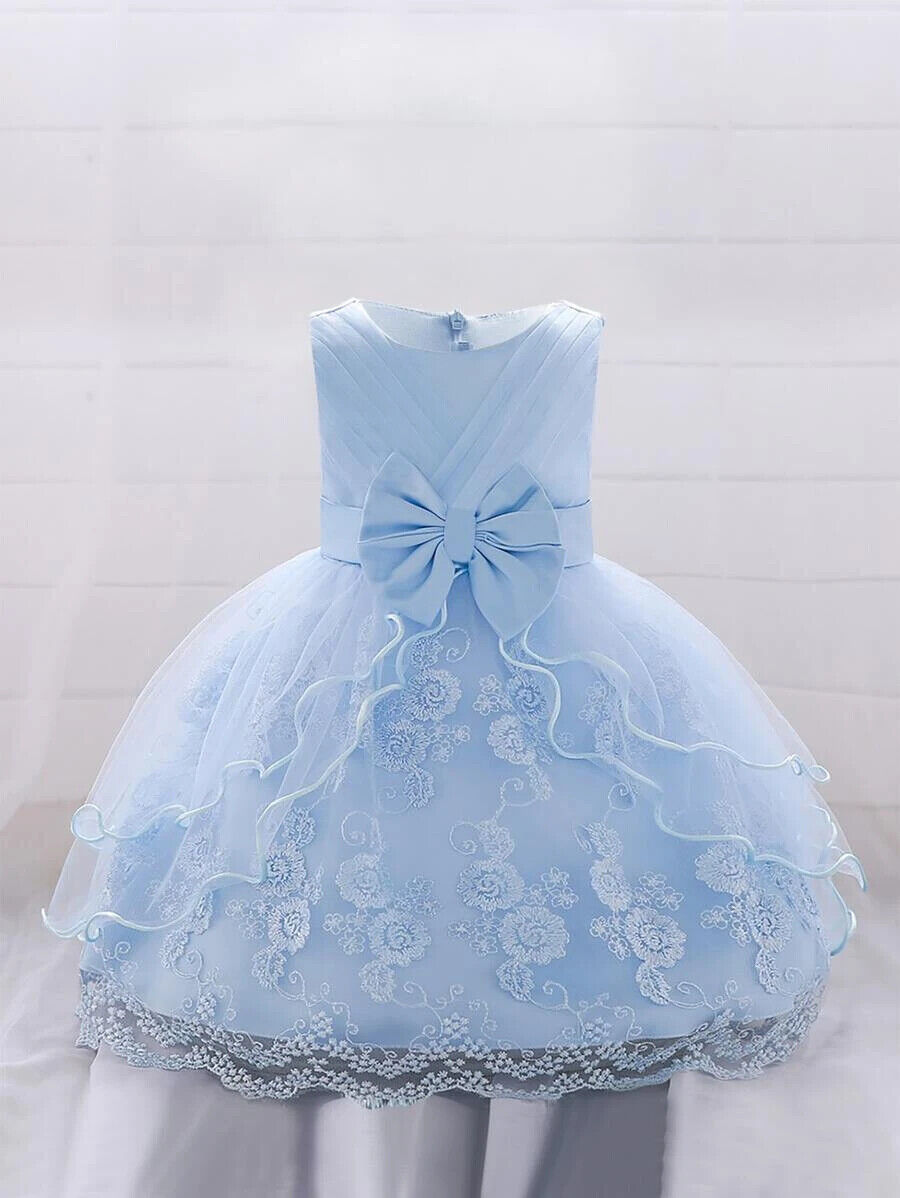 Vestido Azul Para Niñas de Encajes Princesa Fiesta Quinces Bodas Cumpleaños  Bebe