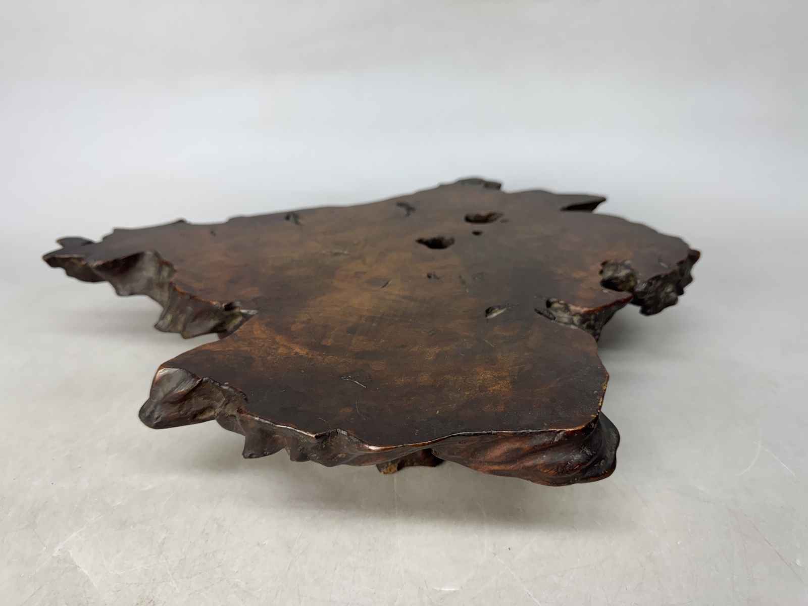 Y8986 FLOWER STAND wooden legs Tamamoku natural wood Japan antique ikebana decor