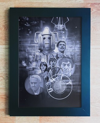 Doctor Who 2nd Second Doctor Patrick Troughton Invasion Gerahmtes A3 Poster 