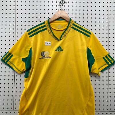 South African Football Soccer Shirt Youth XL Yellow Adidas 18.5x28