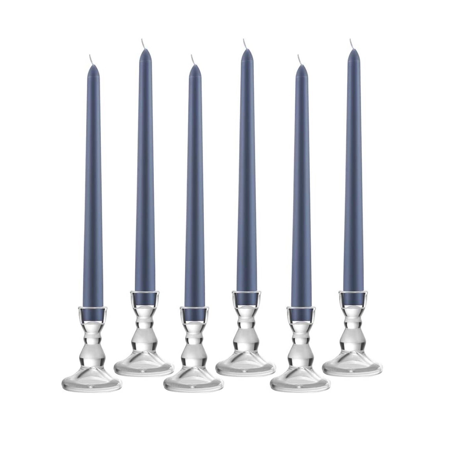 Candles candlestick holders Glass crystal taper Set of 6 for Valentine's day-image