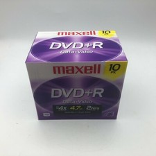 Maxell DVD R 10 Pk RW Disc 4.7 GB 4x 2 Hrs SP Mode Data  Video 025215625817