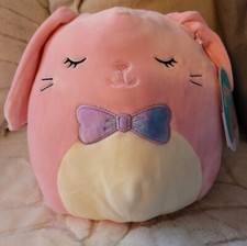 SQUISHMALLOW Bop Pink Bunny with Bowtie 8" New with Tag Smoke Free Pet Free 