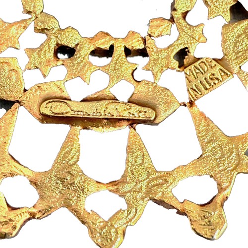 Oscar de la Renta Gold Star Post Earrings with Movable Design, Celestial Style - Picture 6 of 8