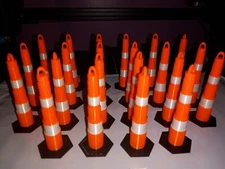 Set of 22 RC Scale Orange & Reflective White Road Barrier Cones 1/14 Scale RC