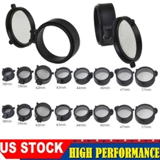 2PC Flip Spring Up Open Lens Cover Through See-thru Riflescope Rifle Scope Cap