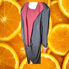 DressBarn Women's Black-Red Polyester 3-Pieces Set Size 18W