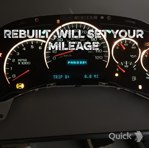 03, 04, 05 GMC SIERRA SPEEDOMETER DASH CLUSTER (REBUILT) MILEAGE SET - Picture 2 of 3