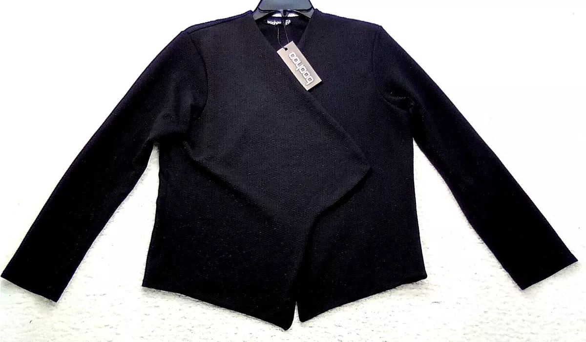 Boohoo long shop black cardigan
