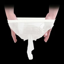 Men Sheer See Through Nylon Underwear Shiny Glossy Briefs Thong Shorts w/ Sheath