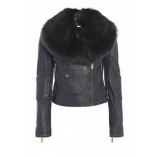 Branded Smoke Biker Ladies Leather Jacket Available Sizes 6, 8, 12 Uk Xmas Sale