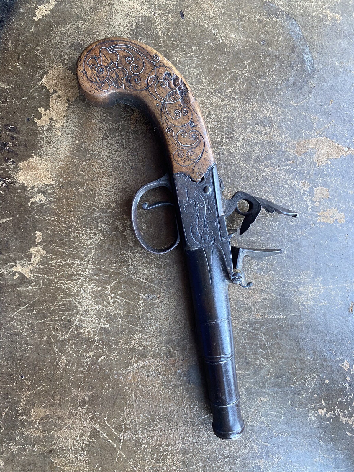 Antique Flintlock Pistol Paperweight Ornament Made In Circa 1780 eBay