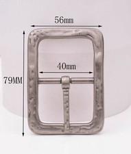 Retro Two-tone Solid Heavy Duty Center Bar Pin Belt Buckle For 40MM Leather Belt