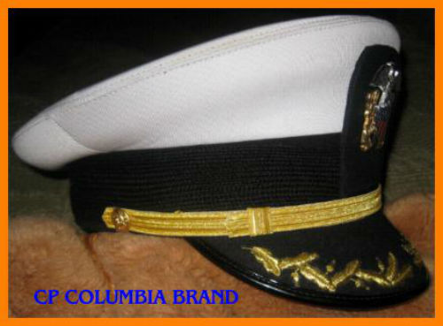 US NAVY COMMANDER CAPTAIN RANK WHITE HAT CAP AUTHENTIC NEW ALL