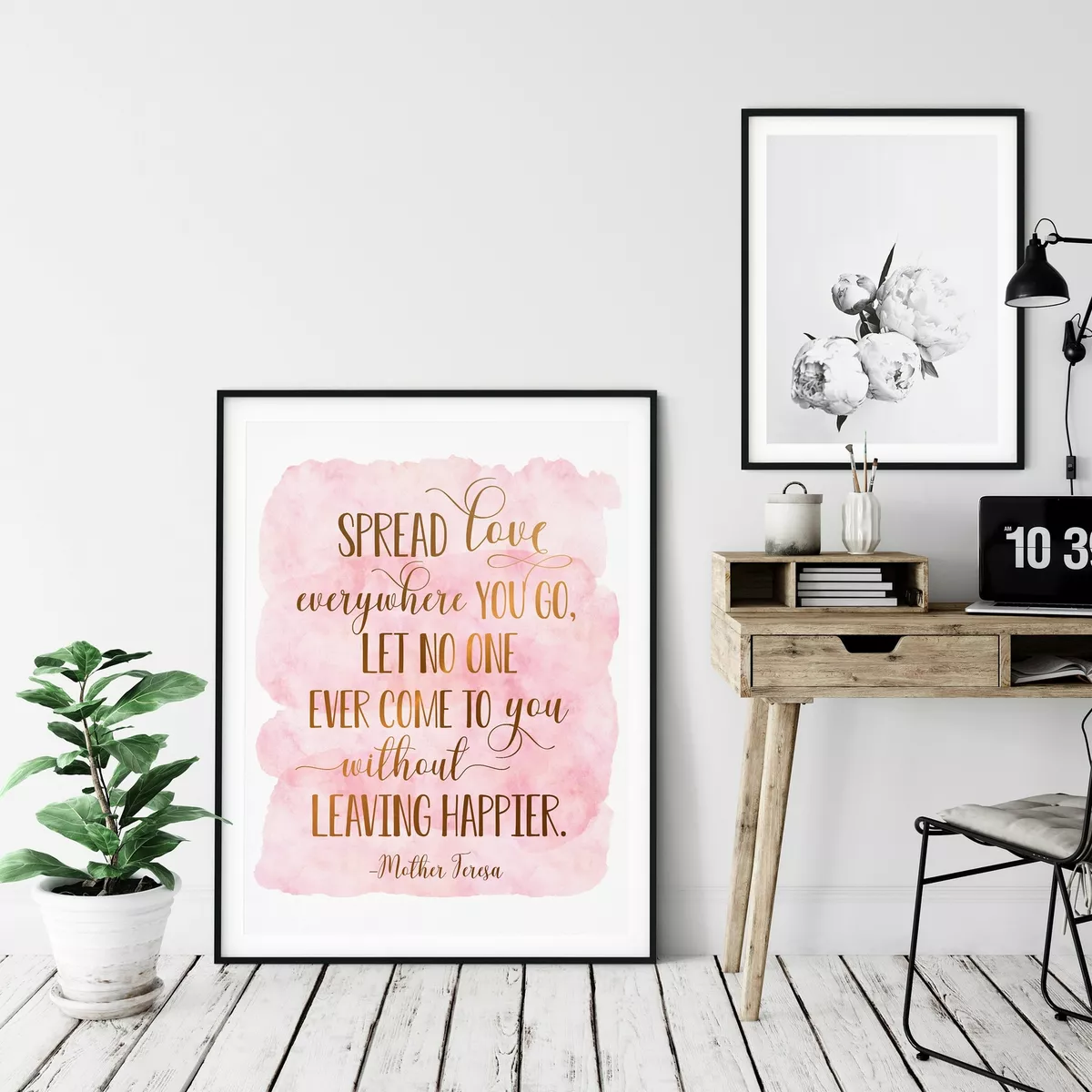 Inspirational Quote - Spread love everywhere you go Poster for