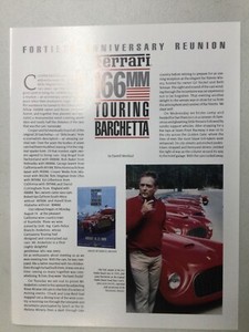 Ferrari #419 Article Ferrari 166MM Touring Barchetta Phil Hill 40th Anniversary