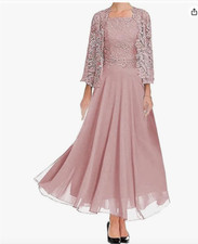 Mother of the Bride / Groom dress 24W tea length pink mauve with jacket
