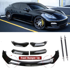 Front Bumper Lip Spoiler Splitter Glossy Black For Porsche Panamera Body Kit