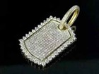 Custom Dog Tag Men's Pendant 2.80 Ct REAL Moissanite 14k Two Tone Gold Plated — photo 1