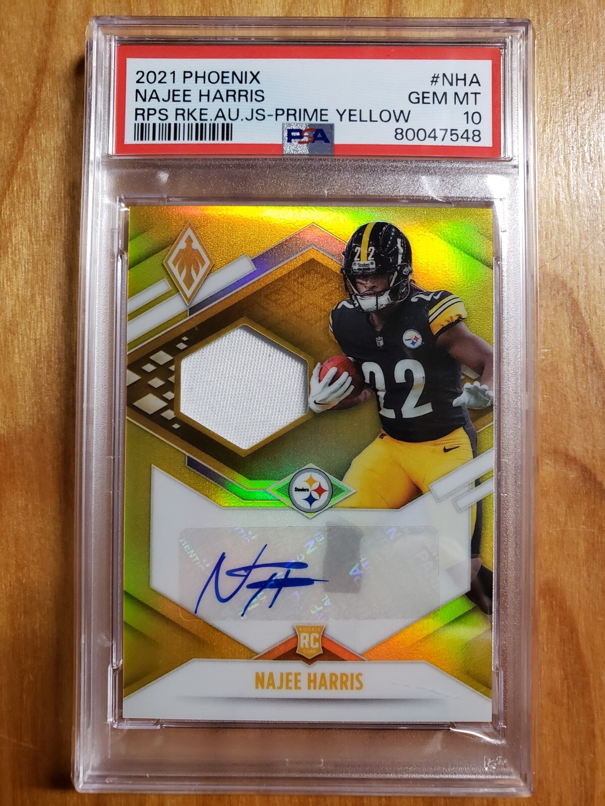 Najee Harris Panini Phoenix Rps Rookie Auto Jersey #NHA Prime Yellow