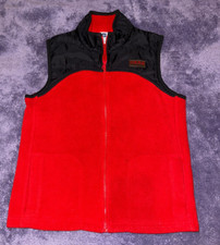 Vintage Gap Kids Boys Sherpa Fleece Full Zip Vest Red Black SZ L 10 Sleeveless