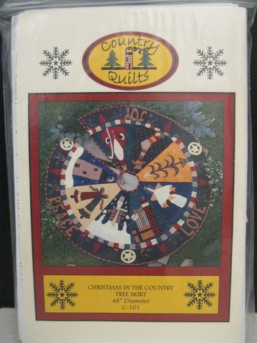 COUNTRY QUILTS CHRISTMAS IN THE COUNTRY TREE SKIRT 48" DIAMETER C-101 NEW UNCUT!