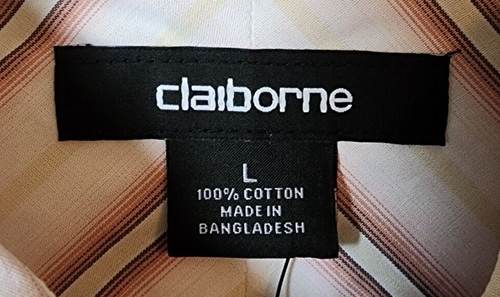 NEW Liz Claiborne Women's Long Sleeve Button Up Shirt Striped 100% Cotton Size L - Picture 7 of 13