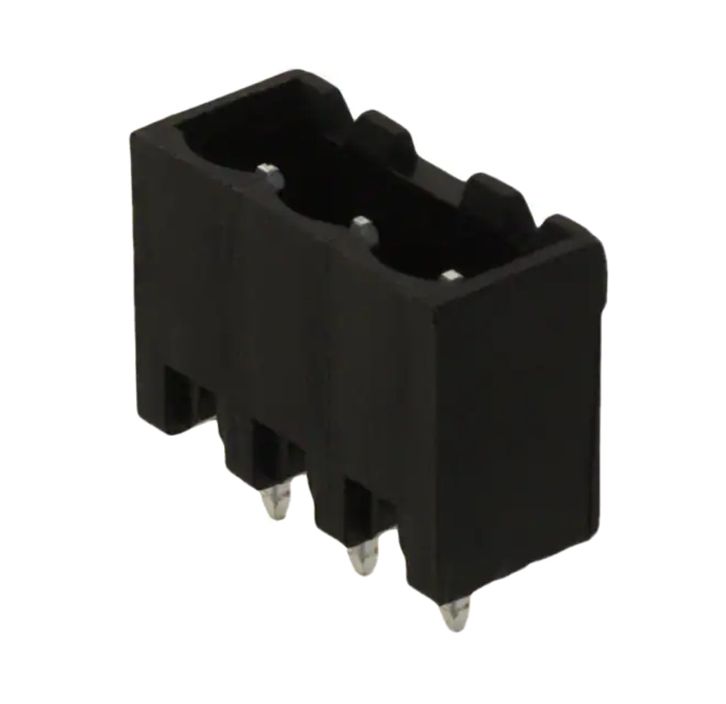 ELFH03250 Terminal Block Header 3 Position Male Pins, Shrouded (4 Side) 0.200" (