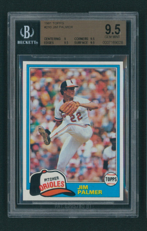 1981 Topps Jim Palmer #210 BGS 9.5 GEM MINT BALTIMORE ORIOLES HOF PITCHER