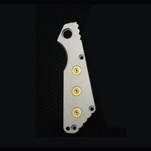 1PC TC4 Handle Scale Flat Stone Washing with Brass Primer for STRIDER SNG