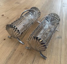VINTAGE SET OF 2 SILVER PLATE CRACKER TRAYS