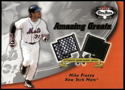 2002 Fleer Box Score #NNO Mike Piazza Amazing Greats Single Swatch