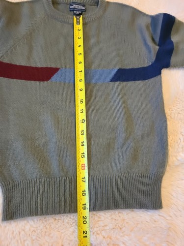 Vintage Mervyns Boys Collection Gray Striped Wool Sweater Size Large - Picture 5 of 6